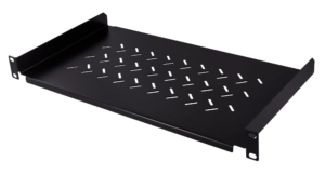 Etagère fixe 19″ 1U, 2 points de fixation, prof 250 mm – Noir