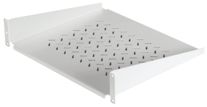 Etagère fixe 19″ 2U, 2 points de fixation, prof 375 mm – Gris