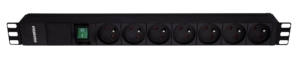 Bandeau 19″ 7 prises UTE avec interrupteur bipolaire lumineux