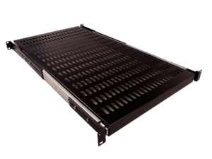 19″ Sliding shelf 1U – 4 fixing points – depth 400 mm – Black