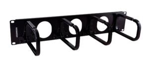 Panneau guide-câbles à lyres haute densité 19″ 2U – Noir