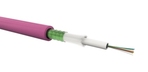 Câble 12 fibres OM4 50/125 inter/exter structure libre + acier gaine LSOH B2ca