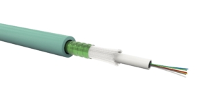 4FO OM3 indoor/outdoor loose tube cable + CST with glass yarns, LSZH B2ca jacket