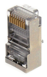 Lot de 10 connecteurs modular 8 points / 8 contacts blindés CAT5e/CAT6