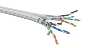 Câble CAT6A 2X4 paires AWG23 F/FTP LSOH Dca, Blanc (touret de 500 m)