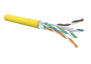 Câble catégorie 6 4P FUTP AWG23 HF-FR Cca Jaune (Touret de 500m)