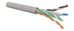 Câble 4 paires CAT6 U/UTP AWG24 PVC Eca, gris, 305 m