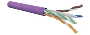 Câble CAT6 4 paires AWG24 E-Slim U/UTP LSOH Dca, Violet (boîte de 305 m)