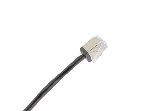 Patch cord Slim Category 6A U/FTP 32AWG shielded RJ45 10G Outodoor 0M3 PE, black