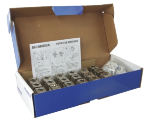 Pack of 24 screened jacks, small form factor, CAT6A STP 10G Ed2.2 4PPoE