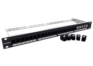 Panneau 24 ports 19″ + 24 pièces NKJUC6TL sans outil