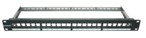 Panneau premium métal à équiper 24 ports 1U noir