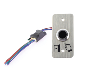 Bouton de sortie sans contact IR avec picto halo led bleu/vert NO NC 12/24VDC