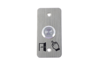 Bouton de sortie push avec picto led bleue NO NC 12 VDC
