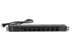 Bandeau 19″ 8 prises Suisse – Noir
