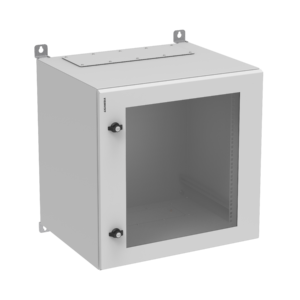 Coffret 19″ IPBOX 12 U prof 500 mm porte vitrée