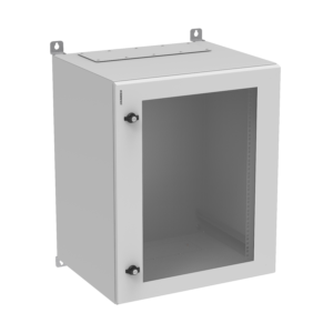 Coffret 19″ IPBOX 15 U prof 500 mm porte vitrée