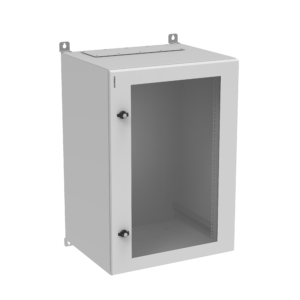 Coffret 19″ 2 parties, IPBOX 18U 600×500 porte verre