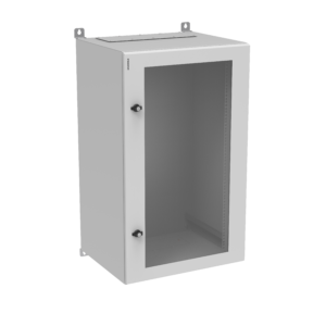 Coffret 19″ IPBOX 21 U prof 500 mm porte vitrée