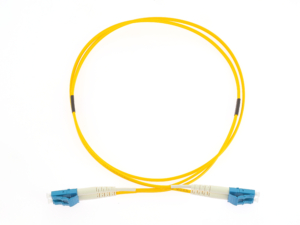 Jarretière optique duplex LC/LC OS2 9/125 µm 7 m, gaine LSOH jaune Ø1,8 mm