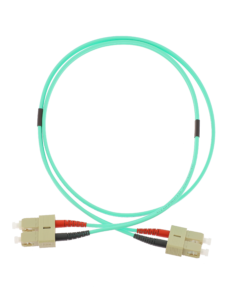 SC/SC OM3 50/125 µm duplex 20 m patchcord, LSZH Ø3 mm jacket, aqua colour