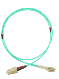 LC/SC OM3 50/125 µm duplex 7 m patchcord, LSZH Ø3 mm jacket, aqua colour