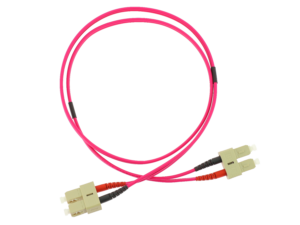 SC/SC OM4 50/125 µm duplex 3 m patchcord, LSZH Ø3 mm jacket, erika violet colour