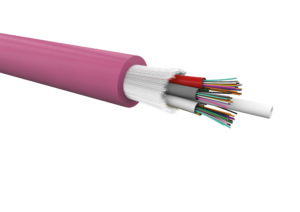 72 fibres (12F/T) OM4 indoor/outdoor +glass yarns, LSOH Dca, erika violet colour
