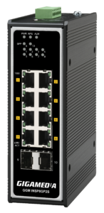 Switch Industriel non-manageable RAIL DIN 8 ports GE PoE+ (240W) + 2 SFP