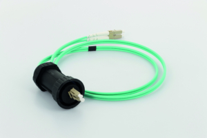 Jarretière optique duplex IP68LC/UPC – LC/UPC multimode OM3 2 mètres turquoise