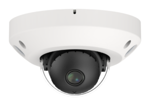 Caméra IP PoE Dôme Plat 5MP IR 20 m, Focale fixe 2.8 mm, micro intégré – NDAA