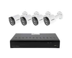 Kit vidéo surveillance Access 4MP 4 caméras tubes + 1 NVR PoE 8 canaux + 1 To HD