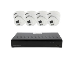 Kit vidéo surveillance Access 4MP 4 caméras turret + 1 NVR PoE 8 canaux + 1 To