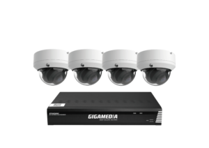 Kit vidéo surveillance 5MP 4 caméras mini dômes + 1 NVR PoE 8 canaux + 2 To HDD