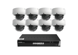 Kit vidéo surveillance 5MP 8 caméras mini dômes + 1 NVR PoE 16 canaux + 4 To HDD