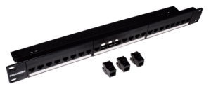 Panneau 24 ports 1U équipé de 24 noyaux RJ45 CAT6 CAD/110 non blindés