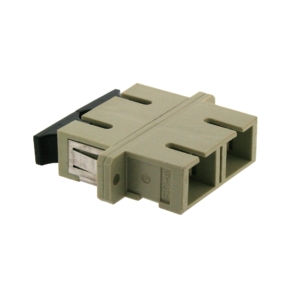 SC duplex multimode adaptor, plastic body, grey colour, ceramic sleeve