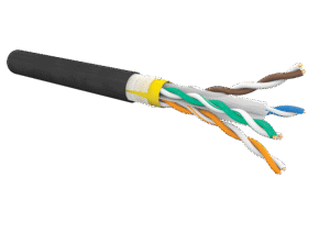 Câble CAT6 U/UTP AWG23 4P LSFROH Cca /PE noir avec Ruban Hydrofuge, touret 305m