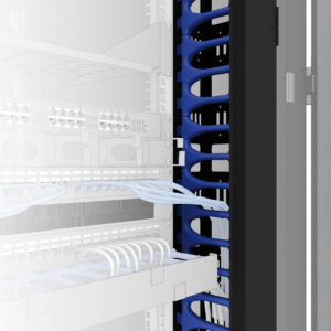 Lot de 2 bandeaux guide câbles verticaux à goulotte 47U noir