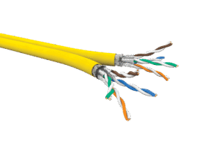 CABLE CAT7 2X4P SFTP AWG23 HF-FR Cca, YELLOW T500M