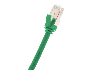 Patch cord Initio RJ45 S/FTP 10G ISO/IEC 11801 shielded LSZH 50cm, green RAL6024