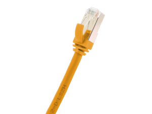Patch cord Initio RJ45 S/FTP 10G ISO/IEC 11801 shielded LSZH 50cm orange RAL2003