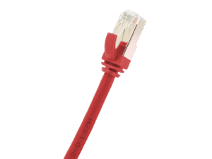 Patch cord Initio RJ45 S/FTP 10G ISO/IEC 11801 shielded LSZH 1m, red RAL3018