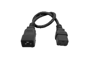 Cordon d&rsquo;alimentation C19 / C20 0,5 m – Noir