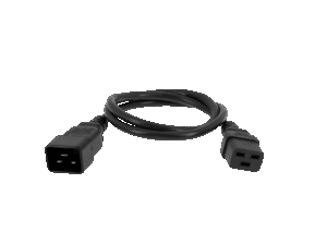 Cordon d&rsquo;alimentation C19 / C20 1 m – Noir