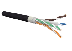 Câble CAT6 U/UTP AWG23 4P LSFROH Cca /PE noir avec Ruban Hydrofuge, touret 305m