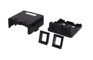 EMPTY KEYSTONE BOX 2 PORTS WITH SHUTTER BLACK