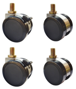 Lot de 4 roulettes (2 libres et 2 avec système de blocage)