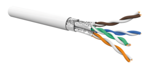 Câble catégorie 6A FFTP 4P AWG23 SLIM HF-FR Cca blanc, 500m