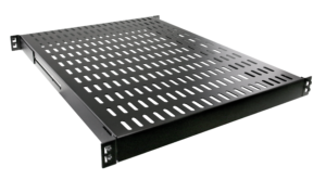 Etagère fixe Quick fit 19″ 1U, 4 points de fixation, prof 600 mm – Noir